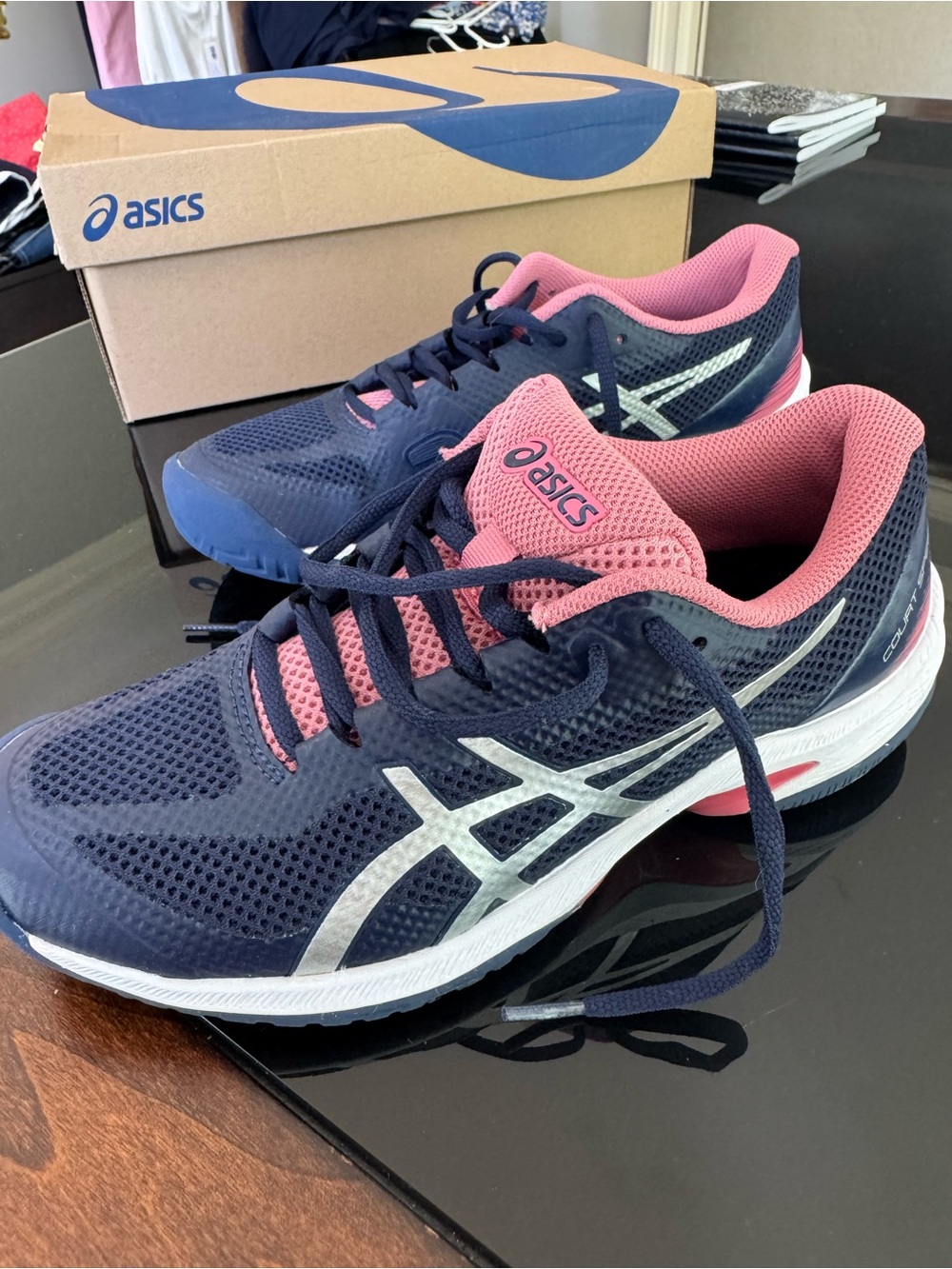 ASICS Court Speed FF Women's Navy and Pink Tennis Shoes - Brand New